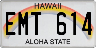 HI license plate EMT614
