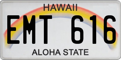 HI license plate EMT616