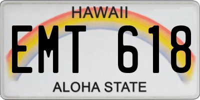 HI license plate EMT618