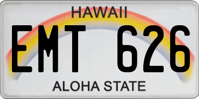 HI license plate EMT626