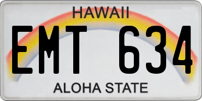 HI license plate EMT634