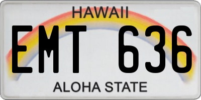 HI license plate EMT636