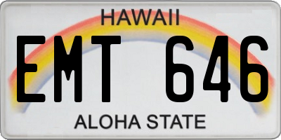 HI license plate EMT646