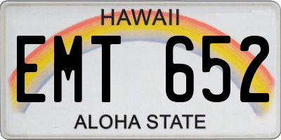 HI license plate EMT652