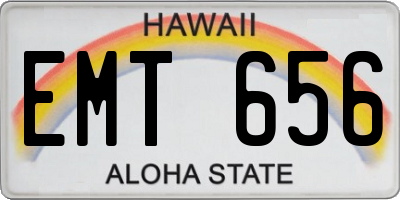 HI license plate EMT656