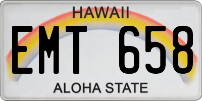 HI license plate EMT658