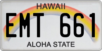 HI license plate EMT661