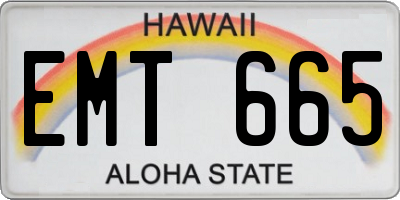 HI license plate EMT665