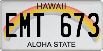 HI license plate EMT673