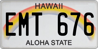 HI license plate EMT676