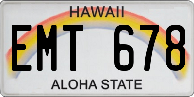 HI license plate EMT678