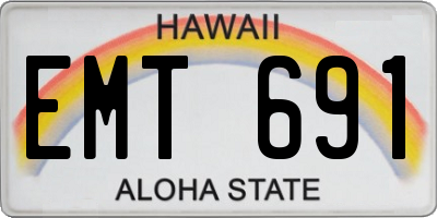HI license plate EMT691