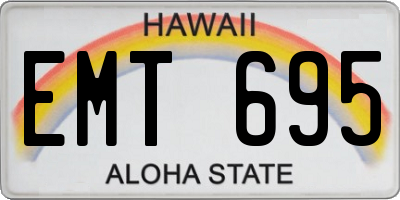 HI license plate EMT695
