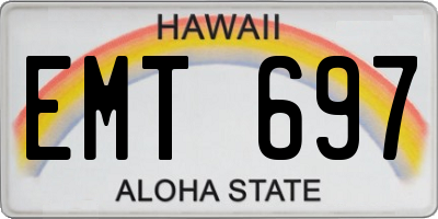 HI license plate EMT697