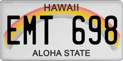 HI license plate EMT698
