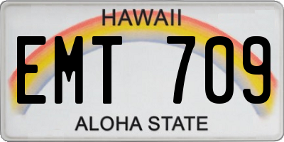 HI license plate EMT709