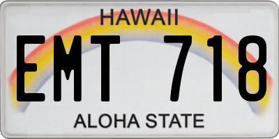 HI license plate EMT718
