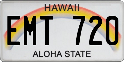 HI license plate EMT720