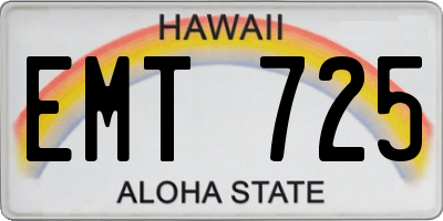 HI license plate EMT725