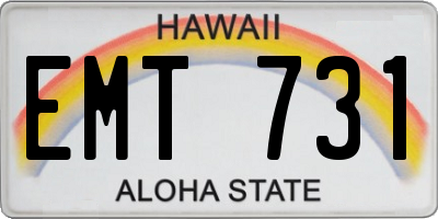 HI license plate EMT731