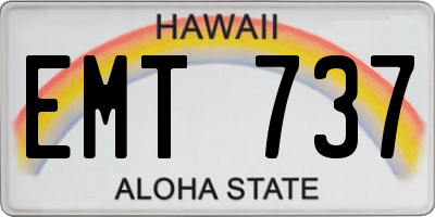 HI license plate EMT737