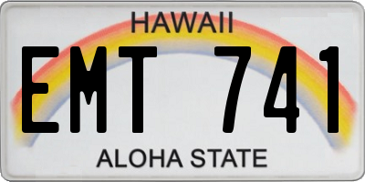 HI license plate EMT741
