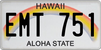 HI license plate EMT751
