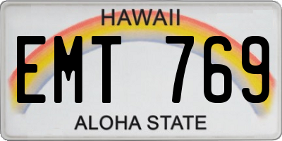 HI license plate EMT769