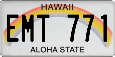 HI license plate EMT771