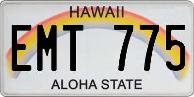 HI license plate EMT775