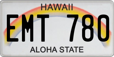 HI license plate EMT780