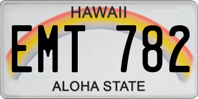 HI license plate EMT782