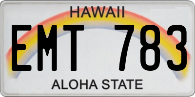 HI license plate EMT783