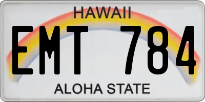 HI license plate EMT784