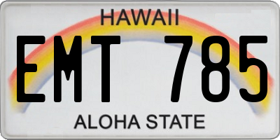 HI license plate EMT785
