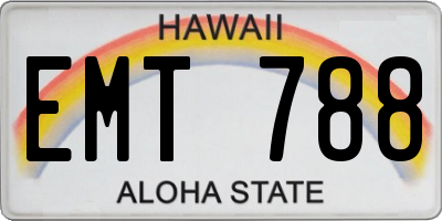 HI license plate EMT788