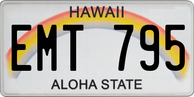 HI license plate EMT795
