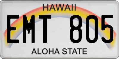 HI license plate EMT805