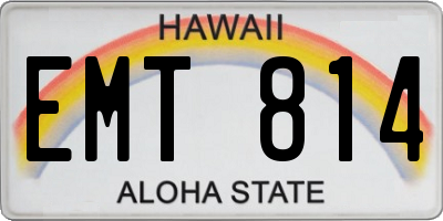 HI license plate EMT814