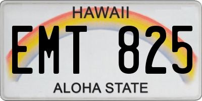 HI license plate EMT825