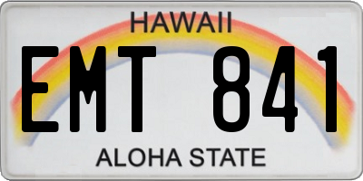 HI license plate EMT841