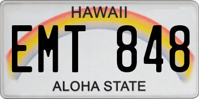 HI license plate EMT848