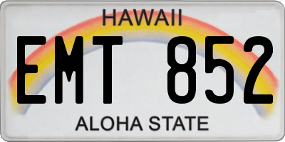 HI license plate EMT852