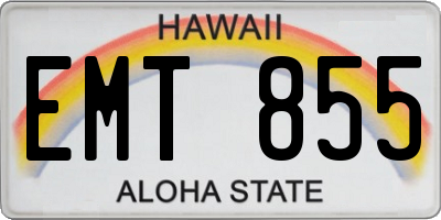 HI license plate EMT855