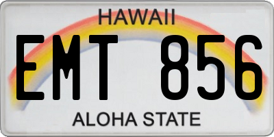 HI license plate EMT856