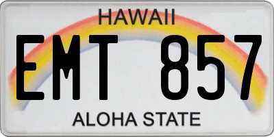 HI license plate EMT857