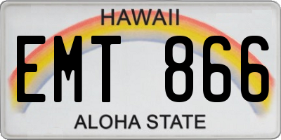 HI license plate EMT866