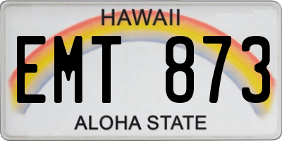 HI license plate EMT873
