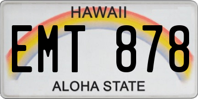 HI license plate EMT878