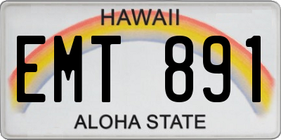 HI license plate EMT891
